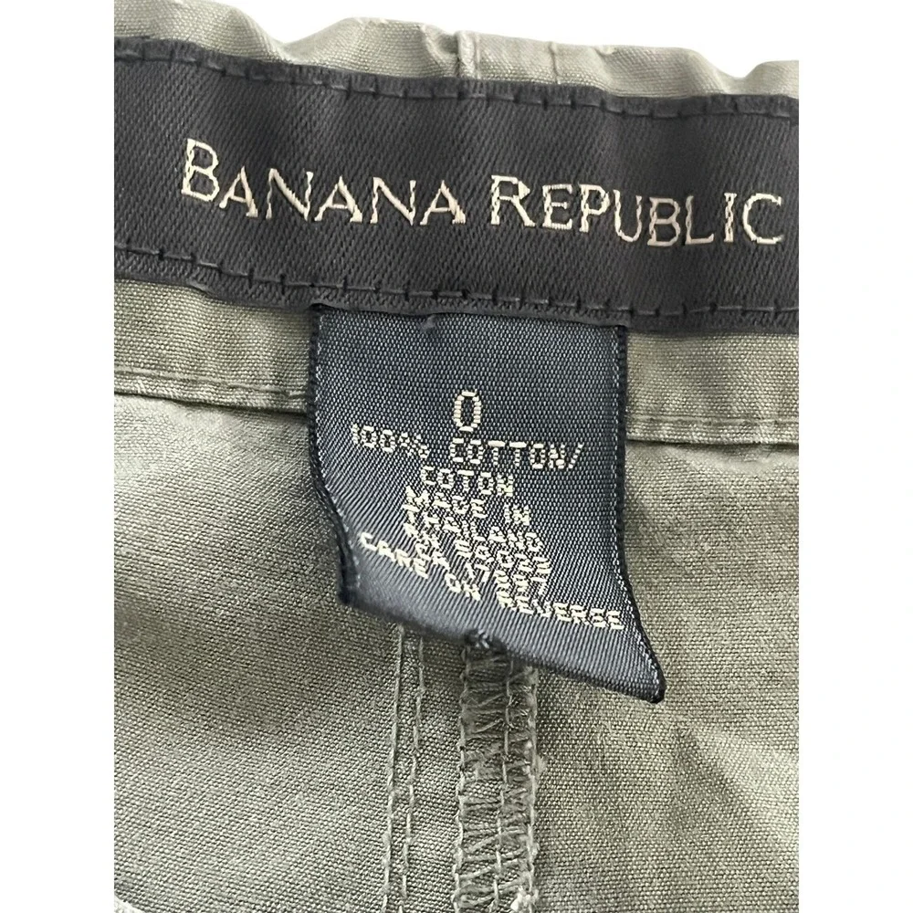 Banana Republic Olive Green Cargo Pants‎ Drawstring Cropped Leg Size Fit 26)